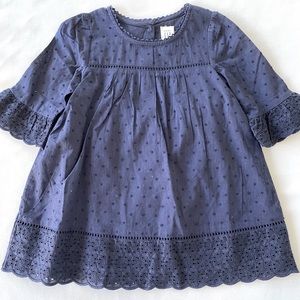 Baby Gap eyelet navy blue dress